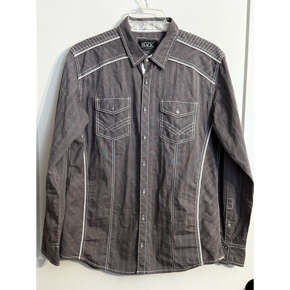 Buckle Other - Buckle Black Standard Fit Snap Button Long Sz L Gray Western Cowboy Rodeo